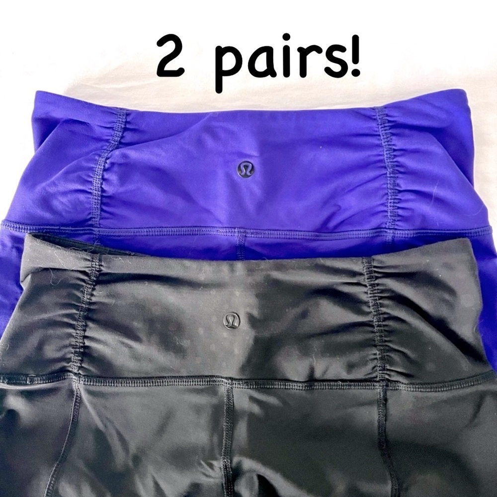LULULEMON: SALE 2 capri legging in black and purple ❤️